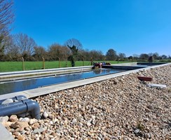 An image of the new wetlands at Lavant Wastewater Treatment Works