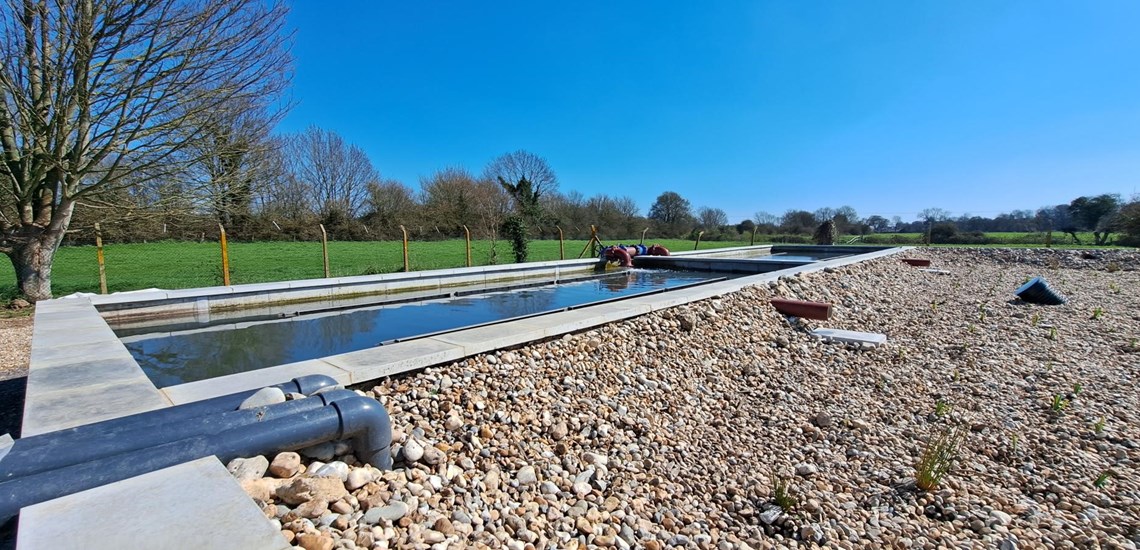 An image of the new wetlands at Lavant Wastewater Treatment Works
