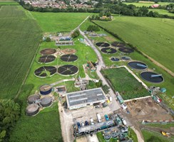 A drone image of Petersfield Wastewater Treatment Works which is getting £5m of investment